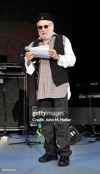 Howard Kaylan of the Turtles acts as one of the hosts at Hippiefest at the Greek Theater on July 16, 2008 in Los Angeles, California.