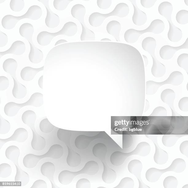 speech bubble on white abstract background - white bubbles background stock illustrations