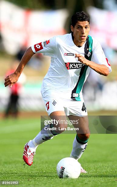 Karim Matmour of Borussia Moenchengladbach runs with the ball during a pre season friendly match between Borussia Moenchengladbach and West Bromwich...