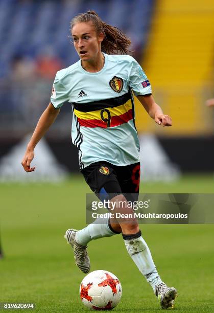 Tessa Wullaert of Belgium in action during the UEFA Women's Euro 2017 Group A match between Norway and Belgium at Rat Verlegh Stadion on July 20,...