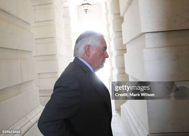 Secretary of State Rex Tillerson arrives at the Capitol to join Secretary of Defense Jim Mattis, in briefing House members on the situation with ISIS...