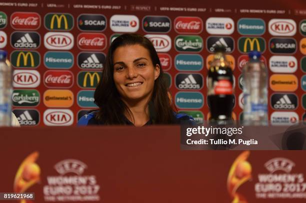 Alia Guagni of Italy women's national team answers questions during a press conference, on the eve of their UEFA Women's EURO 2017 Group B match...