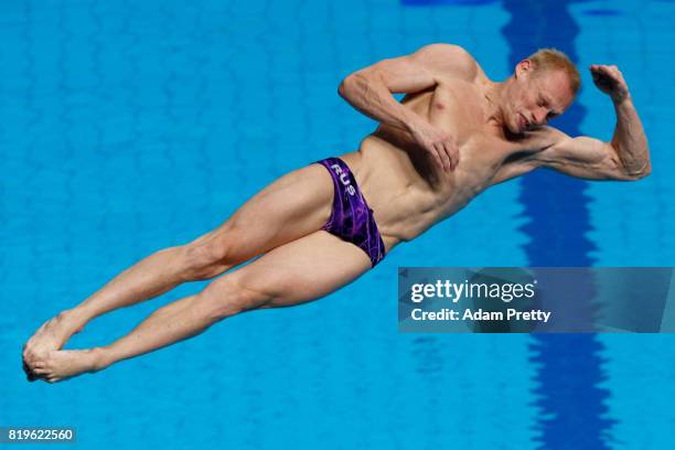 Ilia Zakharov of Russia competes during the Men's 3M Springboard final on day seven of the Budapest 2017 FINA World Championships on July 20, 2017 in...