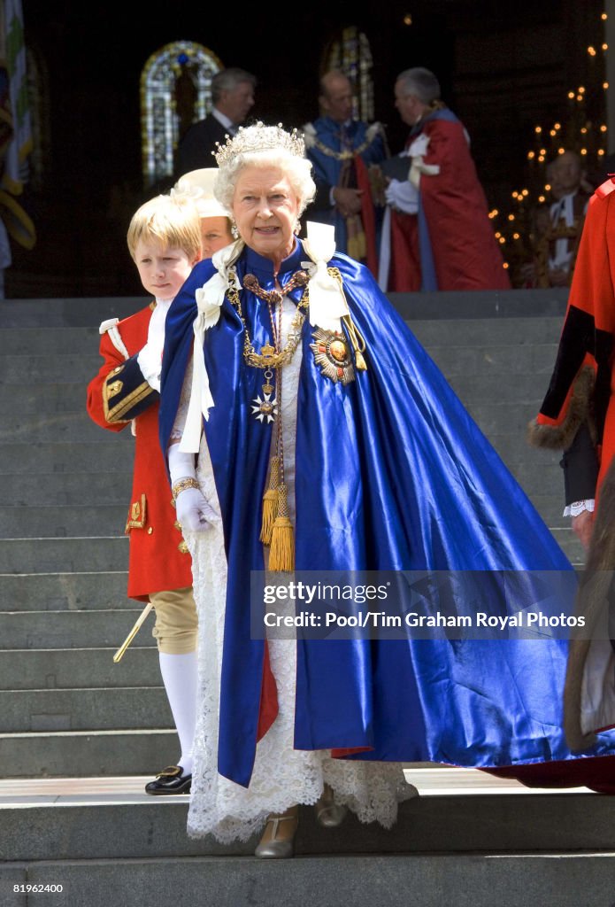 Queen Elizabeth II At Order of St George & St Michael