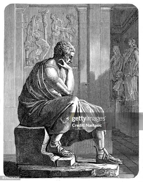 aristotle (384 bc - 322 bc), greek philosopher - aristotle stock illustrations