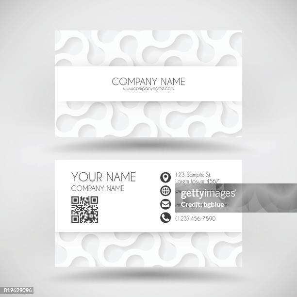modern business card template with white abstract background - business-card-icons stock illustrations