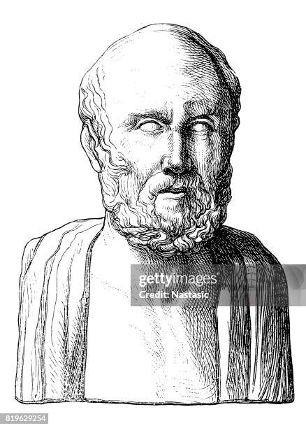 ilustrações de stock, clip art, desenhos animados e ícones de hippocrates of kos (c.460 bc-c.370 bc) - só um homem de idade mediana
