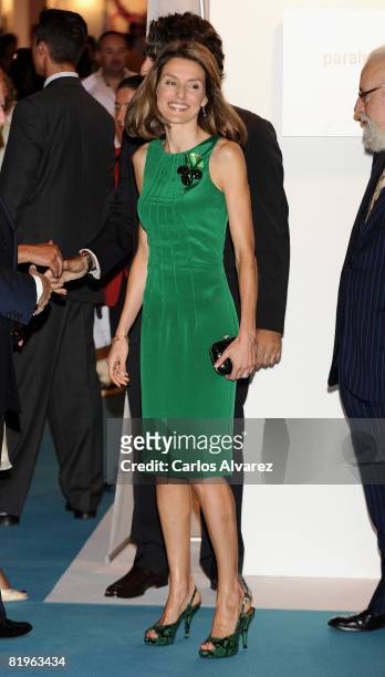 Princess Letizia of Spain attends 60th SIMM Fashion Fair on July 17, 2008 at IFEMA in Madrid, Spain