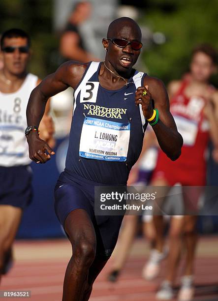 Lopez Lomong of Northern Arizona wins 1,500-meter heat in 3:42.00 in the NCAA Track & Field Championships at Sacramento State's Hornet Stadium in...