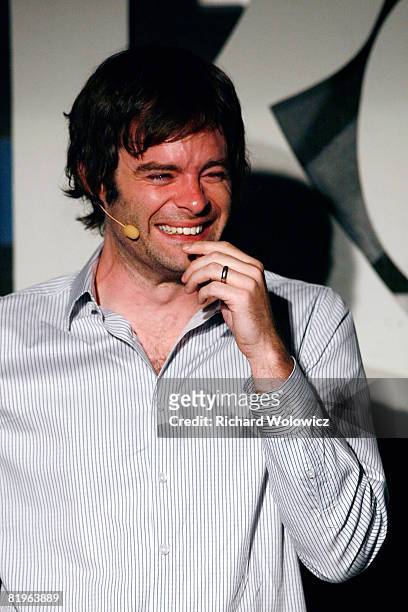 Bill Hader laughs while performing a skit during the Sketch Show at the 2008 "Just For Laughs" Comedy Festival on July 16, 2008 in Montreal, Canada.