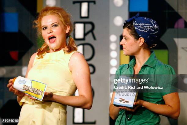 Cora and Candy Apple of the Apple Sisters perform during the Sketch Show at the 2008 "Just For Laughs" Comedy Festival on July 16, 2008 in Montreal,...