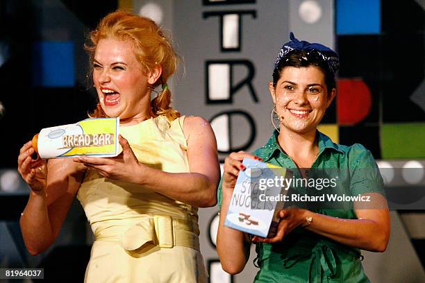 Cora and Candy Apple of the Apple Sisters perform during the Sketch Show at the 2008 "Just For Laughs" Comedy Festival on July 16, 2008 in Montreal,...