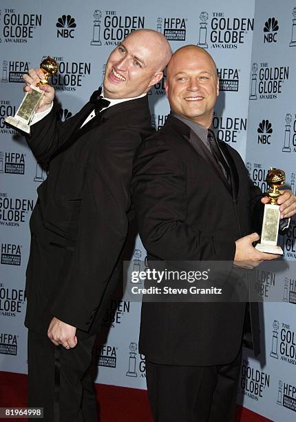 Michael Chiklis, right, and producer of "The Shield" Shawn Ryan