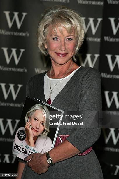 Dame Helen Mirren signs copies of her autobiography 'In the Frame: My Life in Words and Pictures' at Waterstones on September 21, 2007 in London,...