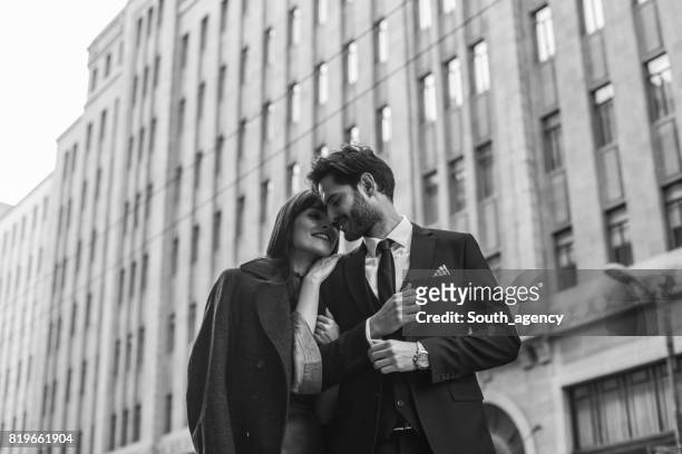 young and elegant people - black and white couple stock pictures, royalty-free photos & images
