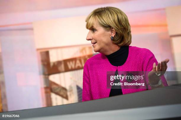 Susan Devore, chief executive officer of Premier Inc., speaks during a Bloomberg Television interview in New York, U.S., on Thursday, July 20, 2017....