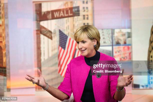 Susan Devore, chief executive officer of Premier Inc., speaks during a Bloomberg Television interview in New York, U.S., on Thursday, July 20, 2017....