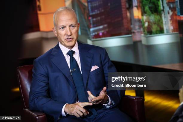 Thomas Wagner, co-founder of Knighthead Capital Management LLC, speaks during a Bloomberg Television interview in New York, U.S., on Thursday, July...