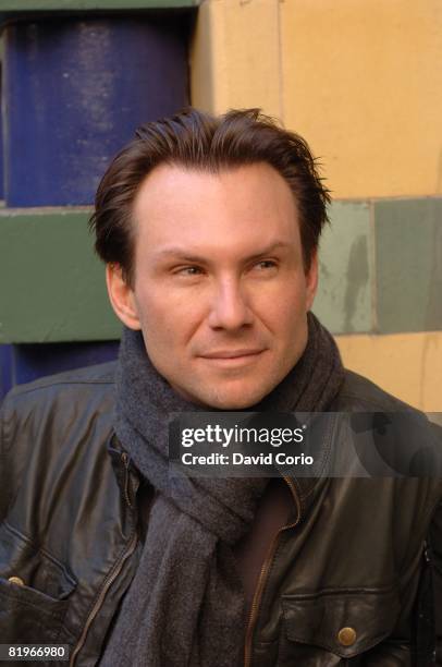 American actor Christian Slater poses for a portrait on September 18 2008 at Buckingham Gate in London, England.