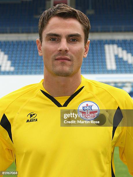 Stefan Waechter poses during the Bundesliga 1st Team Presentation of Hansa Rostock at the DKB Arena on July 17, 2008 in Rostock, Germany.