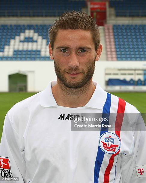 Martin Retov poses during the Bundesliga 1st Team Presentation of Hansa Rostock at the DKB Arena on July 17, 2008 in Rostock, Germany.