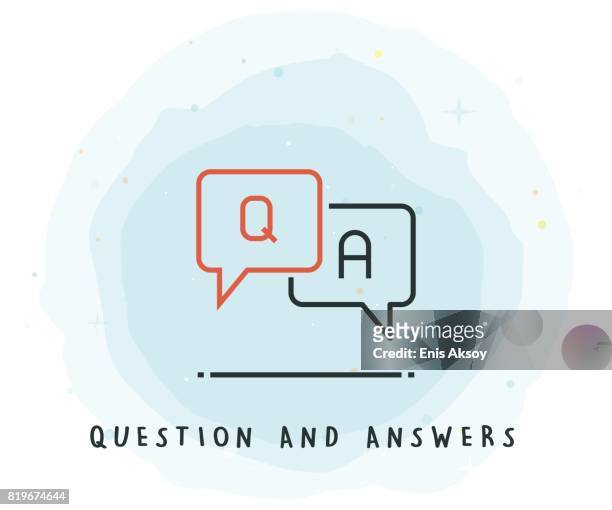 q and a icon with watercolor patch - q and a stock illustrations