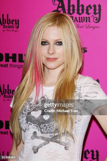 Singer Avril Lavigne makes an appearance to celebrate the launch of her "Abbey Dawn" collection held at Kohl's department store on July 17, 2008 in...