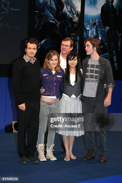 Emma Watson, Katie Leung, Robert Pattinson and Mike Newell