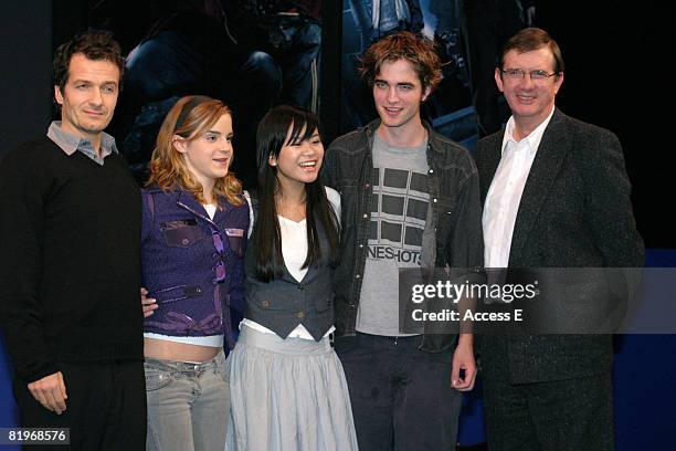 Emma Watson, Katie Leung, Robert Pattinson and Mike Newell