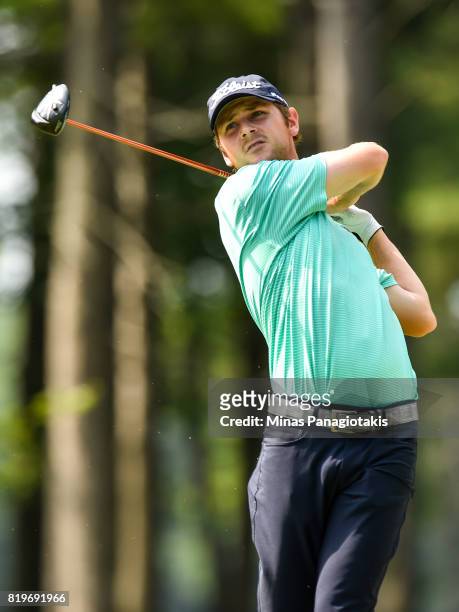 Daniel Stringfellow of the United States tees off from the first hole during round one of the Mackenzie Investments Open held at Club de Golf Les...