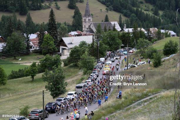 The peloton makes it way through the Frech countryside on stage eighteen of the 2017 Tour de France, a 179.5km stage from Briancon to Izoard on July...