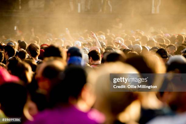 The cowds on day 9 of the 50th Festival D'ete De Quebec headlined by Metallica on the Main Stage at the Plaines D' Abraham on July 14, 2017 in Quebec...