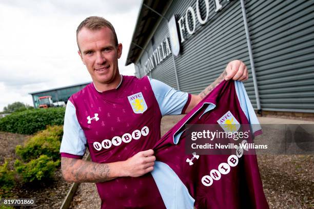 New signing Glenn Whelan of Aston Villa poses for a picture at the club's training ground at Bodymoor Heath on July 20, 2017 in Birmingham, England.