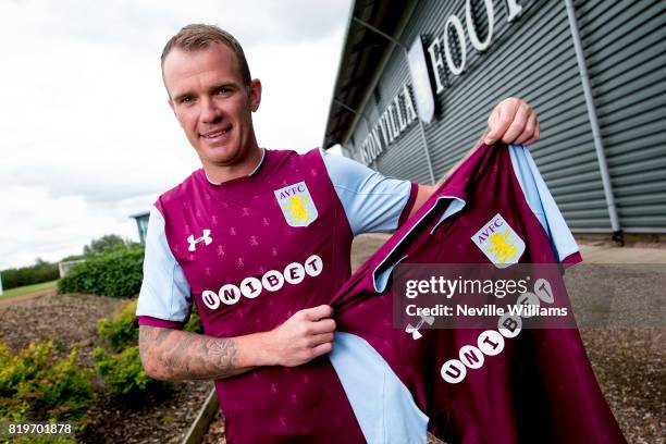 New signing Glenn Whelan of Aston Villa poses for a picture at the club's training ground at Bodymoor Heath on July 20, 2017 in Birmingham, England.