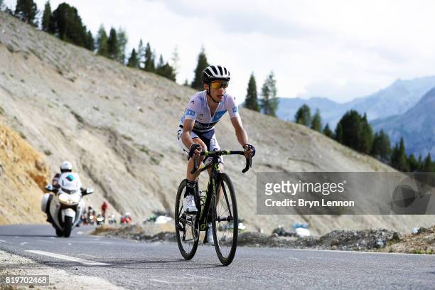 Simon Yates of Great Britain and Orica Scott in action on stage eighteen of the 2017 Tour de France, a 179.5km stage from Briancon to Izoard on July...