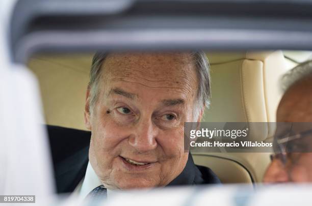 July 20: His Highness Shah Karim al-Hussaini, Prince Aga Khan smiles from inside his car while leaving NOVA University of Lisbon, at the end of the...