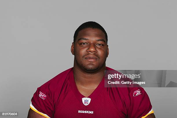 Anthony Montgomery of the Washington Redskins poses for his 2008 NFL headshot at photo day in Landover, Maryland.