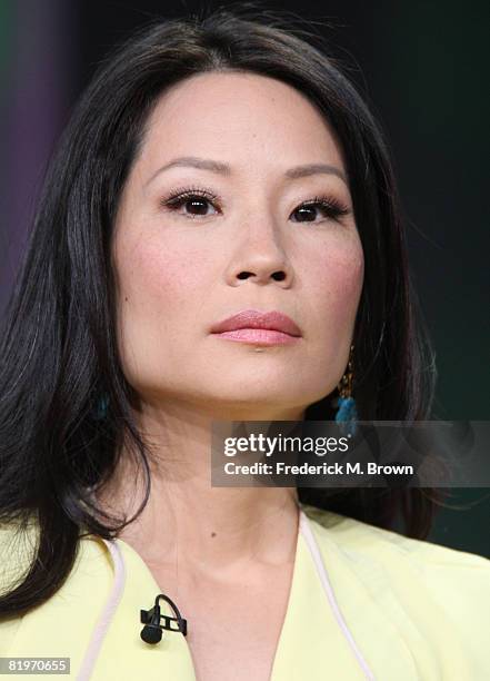 Actress Lucy Liu of "Dirty Sexy Money" answers questions during the ABC portion of the Television Critics Association Press Tour held at the Beverly...