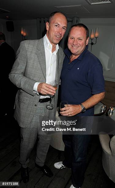 Dylan Jones and Gary Farrow attend the book launch of 'Harm's Way' written by Celia Walden, at Soho House on July 17, 2008 in London, England.