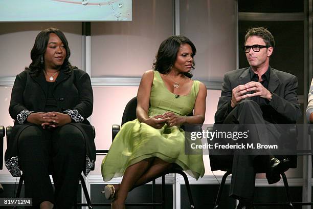 Executive Producer Shonda Rhimes, actress Audra McDonald and actor Tim Daly of "Private Practice" answer questions during the ABC portion of the...