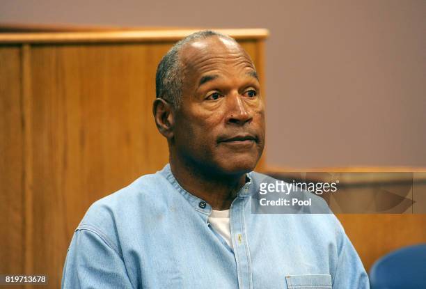 Simpson attends his parole hearing at Lovelock Correctional Center July 20, 2017 in Lovelock, Nevada. Simpson is serving a nine to 33 year prison...