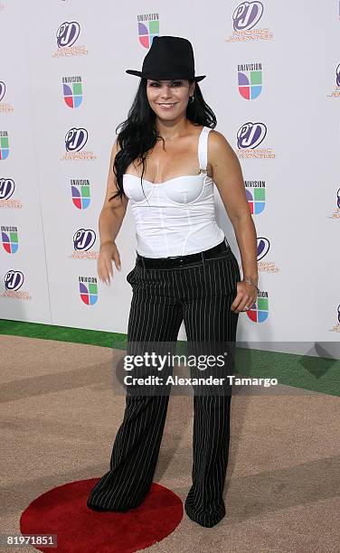 Olga Tanon poses on the red carpet at the Premio Juventud Awards at Bank United Center on July 17, 2008 in Miami, Florida.