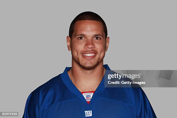 Andre Woodson of the New York Giants poses for his 2008 NFL headshot at photo day in East Rutherford, New Jersey.