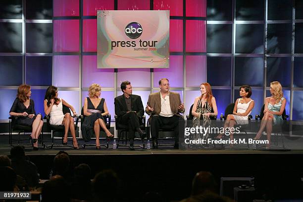 The cast and producers of "Desperate Housewives" answer questions during the ABC portion of the Television Critics Association Press Tour held at the...