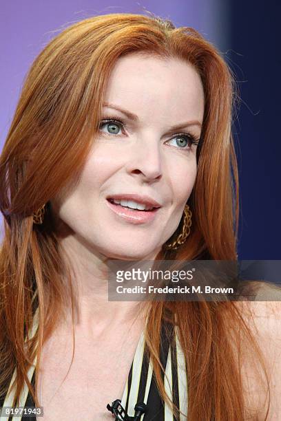Actress Marcia Cross of "Desperate Housewives" answers questions during the ABC portion of the Television Critics Association Press Tour held at the...