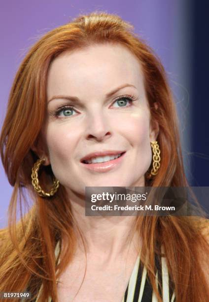 Actress Marcia Cross of "Desperate Housewives" answers questions during the ABC portion of the Television Critics Association Press Tour held at the...