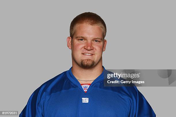 Adam Koets of the New York Giants poses for his 2008 NFL headshot at photo day in East Rutherford, New Jersey.