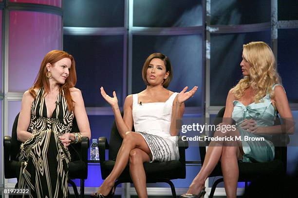 Actors Marcia Cross, Eva Longoria and Nicollette Sheridan of "Desperate Housewives" answer questions during the ABC portion of the Television Critics...