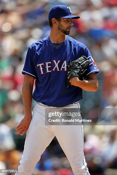 Pitcher Dustin Nippert of the Texas Rangers throws against the Chicago White Sox on July 13, 2008 at Rangers Ballpark in Arlington, Texas.