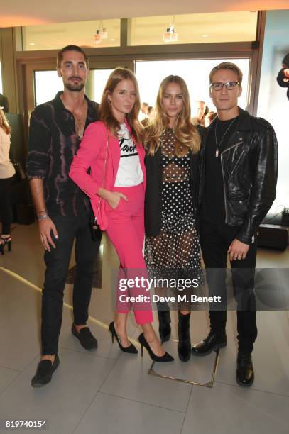 Hugo Taylor, Millie Mackintosh, Emma Louise Connolly and Ollie Proudlock attend the Emporio Armani You Fragrance launch at Sea Containers on July 20,...